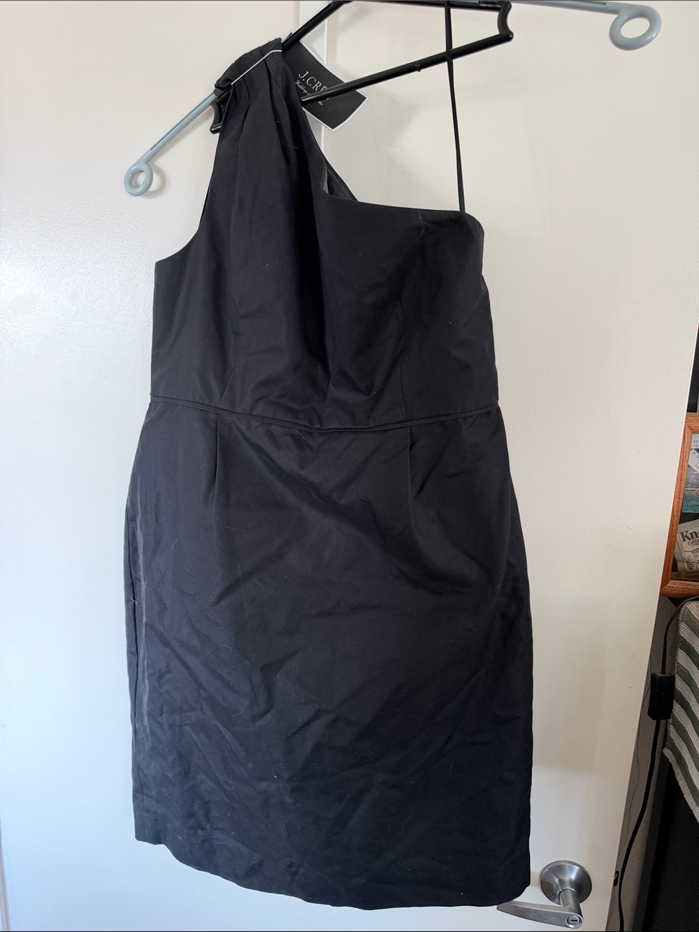 J. Crew Black One-Shoulder Sheath Dress